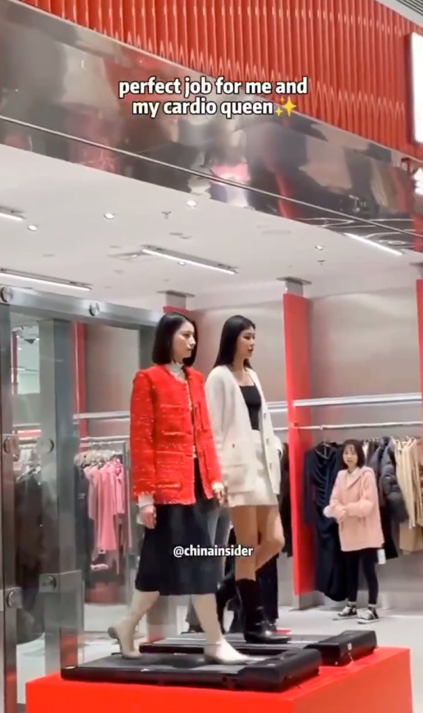 Models at an unspecified mall in China.